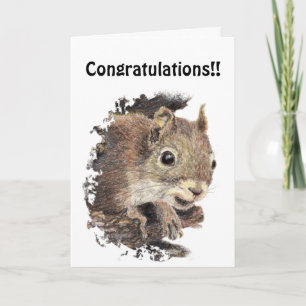 Grappig gefeliciteerd met Cute Squirrel Animal Kaart