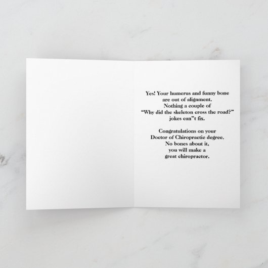 Grappig gefeliciteerd met de Chiropractische graad Kaart (Binnen)