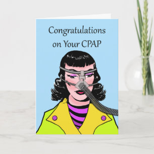 Grappig gefeliciteerd met je CPAP, Retro Woman Ca Kaart