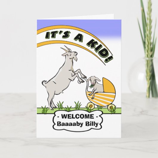 Grappig gefeliciteerd Nieuwe pap Goat Puns Kaart (Voorkant)