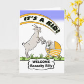 Grappig gefeliciteerd Nieuwe pap Goat Puns Kaart (Gele Bloem)