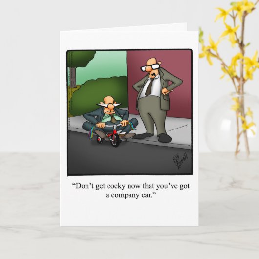 Grappig gefeliciteerd promotie Wenskaart Kaart (Gele Bloem)