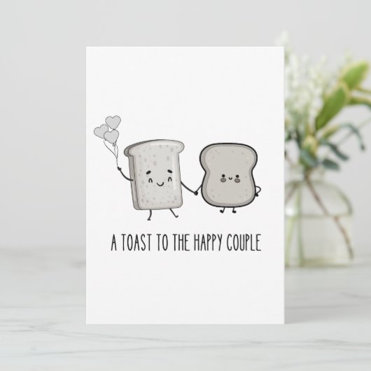 Grappig gefeliciteerd: Toast aan het gelukkige paa Save The Date (Staand voorkant)
