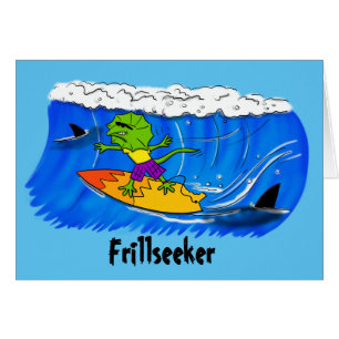 Grappig gefrituurde nekhagedis surfen.