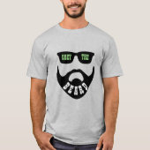 Grappig Gehoorzaam de baard (Black Beard Green Eye T-shirt (Voorkant)