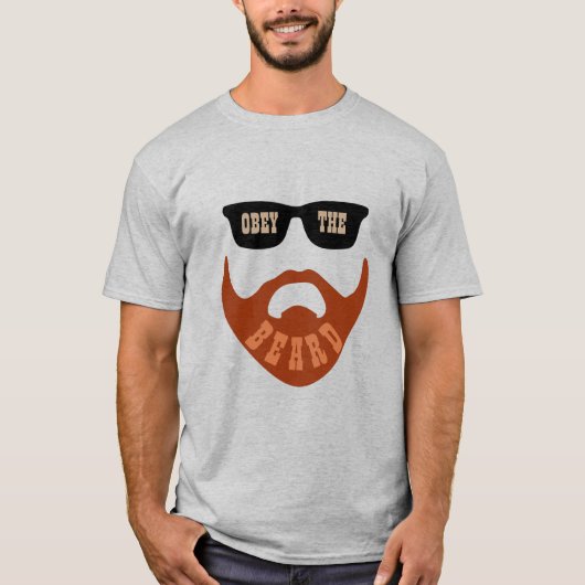 Grappig Gehoorzaam de baard (rode baard bruine oge T-shirt (Voorkant)