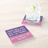 Grappig gehuwd Onderzetter met levensbeschouwing Glazen Onderzetter (Schuin)