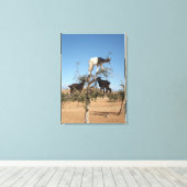 Grappig geit in een boom canvas afdruk (Insitu (Houten vloer))