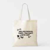 Grappig geitencitaat: Geiten zijn als chips Tote Bag (Achterkant)