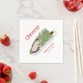 Grappig gejuich! Kat vs Kerstboom Feestdagen Servet (Insitu)