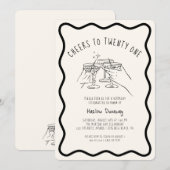 Grappig gejuich voor 21 verjaardagsfeestje kaart (Voorkant / Achterkant)