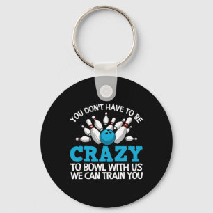 Grappig gek bowlen cadeau bowlers tien pin spelers sleutelhanger