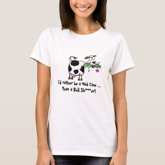 Grappig gek gekarteld koe t-shirt, stier l..r t-shirt (Voorkant)