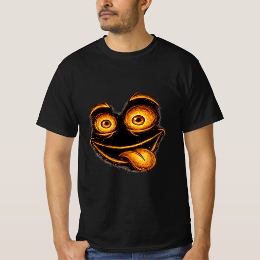 Grappig gek gezicht graphic T-shirt voor mannen (Voorkant)