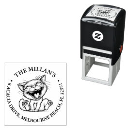 Grappig gek kattenthema  zelfinktende stempel