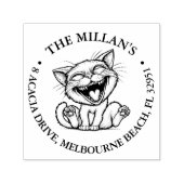 Grappig gek kattenthema  zelfinktende stempel (Design)