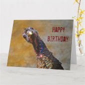 Grappig Gek Kleurrijke Turkije Gezicht Hoofd Kante Kaart (Gele Bloem)