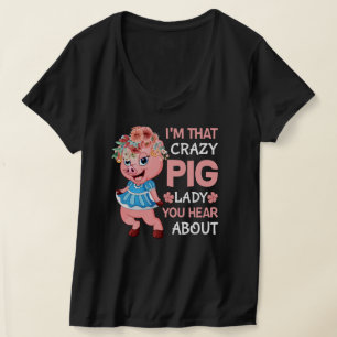 Grappig gek varken dame woord kunst t-shirt