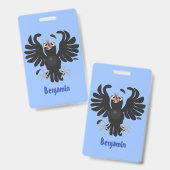 Grappig gekke cartoon-illustratie badge (Voor- en achterkant)