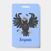 Grappig gekke cartoon-illustratie badge (Achterkant)