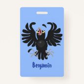 Grappig gekke cartoon-illustratie badge (Achterkant)