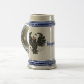 Grappig gekke cartoon-illustratie bierpul (Voorkant links)