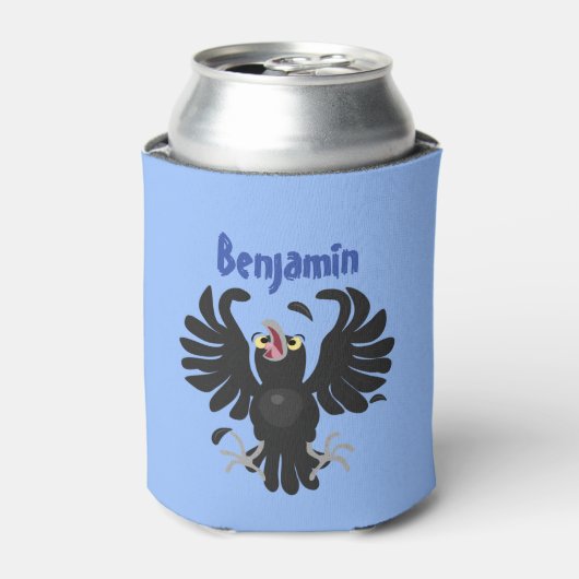 Grappig gekke cartoon-illustratie blikjeskoeler (Blikje Voorkant)