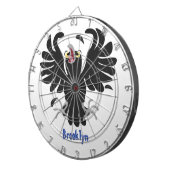 Grappig gekke cartoon-illustratie dartbord (Voorkant Rechts)