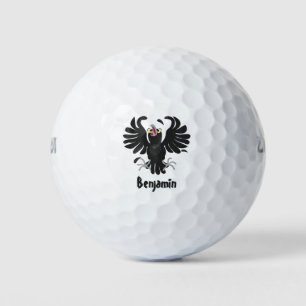 Grappig gekke cartoon-illustratie golfballen