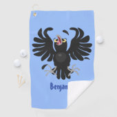 Grappig gekke cartoon-illustratie golfhanddoek (Insitu)