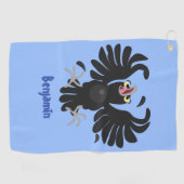 Grappig gekke cartoon-illustratie golfhanddoek (Horizontaal)