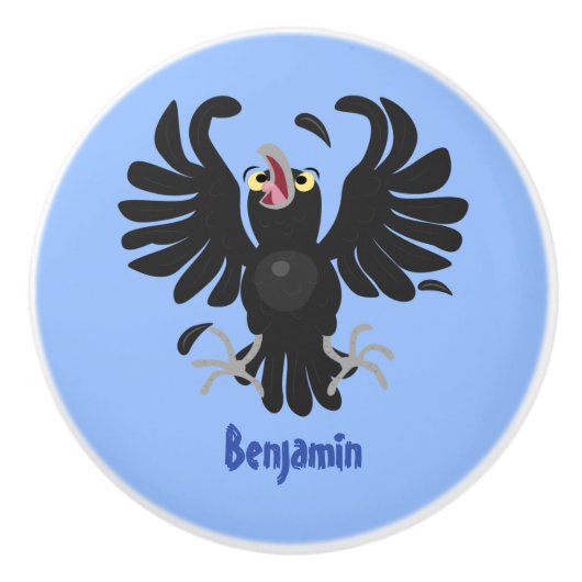 Grappig gekke cartoon-illustratie keramische knop (Voorkant)