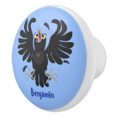 Grappig gekke cartoon-illustratie keramische knop (Rechts)