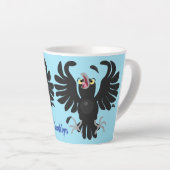 Grappig gekke cartoon-illustratie latte mok (Rechterhoek)