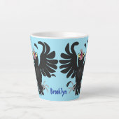 Grappig gekke cartoon-illustratie latte mok (Voorkant)