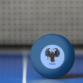 Grappig gekke cartoon-illustratie pingpongbal (Net)