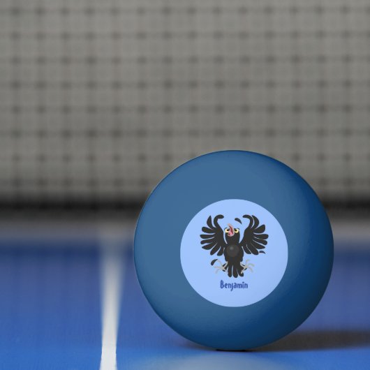 Grappig gekke cartoon-illustratie pingpongbal (Net)