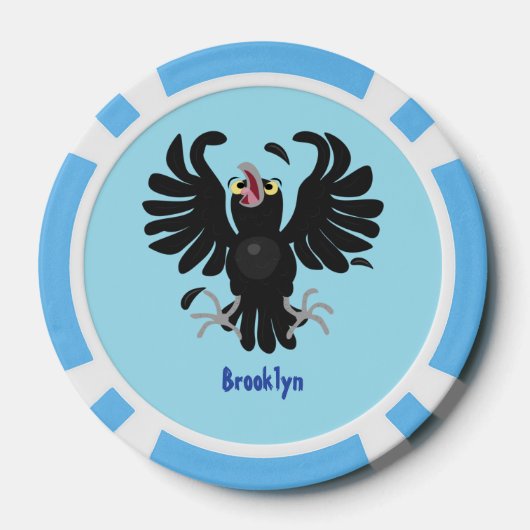 Grappig gekke cartoon-illustratie poker chips (Achterkant)