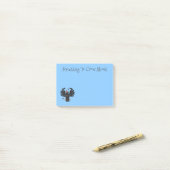 Grappig gekke cartoon-illustratie post-it® notes (Op bureau)