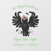 Grappig gekke cartoon-illustratie raamsticker (Vel)