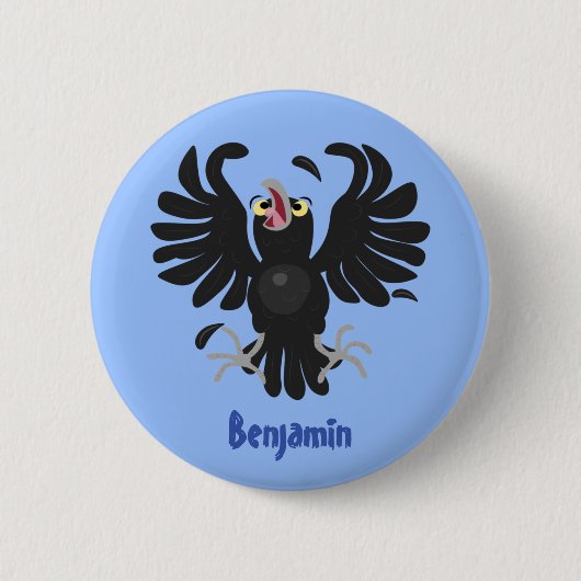 Grappig gekke cartoon-illustratie ronde button 5,7 cm (Voorkant)