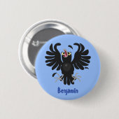 Grappig gekke cartoon-illustratie ronde button 5,7 cm (Voorkant /achterkant)