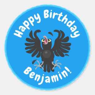 Grappig gekke cartoon-illustratie ronde sticker