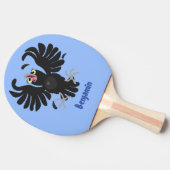 Grappig gekke cartoon-illustratie tafeltennisbatje (Zijkant)