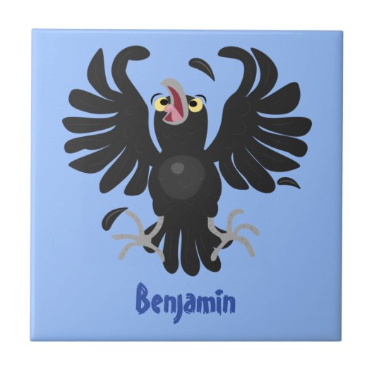 Grappig gekke cartoon-illustratie tegeltje (Voorkant)