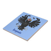 Grappig gekke cartoon-illustratie tegeltje (Zijkant)