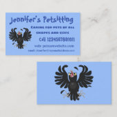 Grappig gekke cartoon-illustratie visitekaartje (Voorkant / Achterkant)