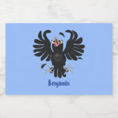 Grappig gekke cartoon-illustratie voedselcontainer etiket (Enkel label)