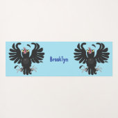 Grappig gekke cartoon-illustratie yogamat (Achterkant (horizontaal))