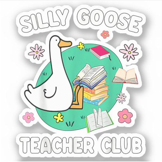 Grappig Gekke Goose Teacher Club Dierenvriend Groo Sticker (Voorkant)